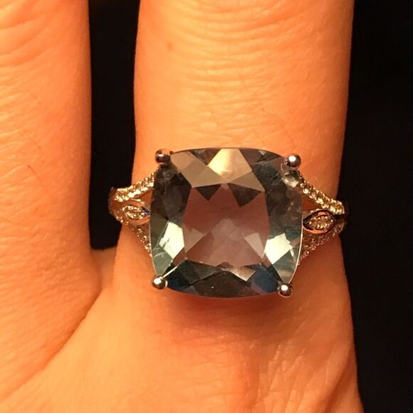 Teal Color Changing Fluorite Sterling Silver Ring Size 8.75 - Picture 2 of 9